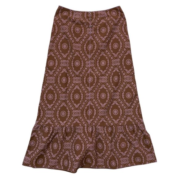 Philosophy de Alberta‎ Ferretti Boho Maxi Skirt Brown 8 Whimsygoth Fairy Grunge - Picture 1 of 10